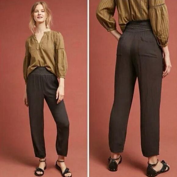 Anthropologie Pants - Anthropologie Ett:Twa Sulawesi Smocked Harem Pants Black Rayon EUC Size Small